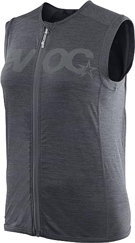 EVOC PROTECTOR VEST WOMEN, Protektorenweste (LITESHIELD FLEX Rückenprotektor, S.LEISURE Stretch-Material, AIRO FLEX Hüftgurt, maschinenwaschbar, Größe: S), Carbongrau von EVOC