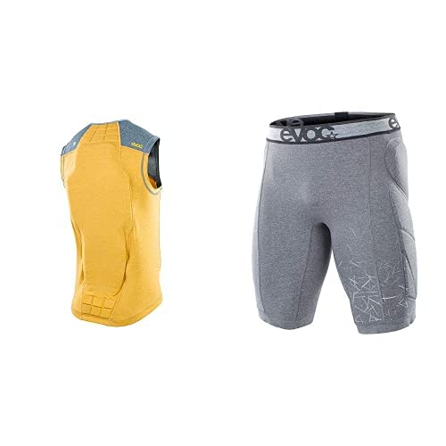 EVOC Protector Vest Men Protektorweste & Crash Pants Fahrradhose, Schutzkleidung (Größe: S, LITESHIELD Plus-Rückenprotektor, atmungsaktive Polsterungen für Hüfte, Becken & Steißbein), Carbon Grau von EVOC