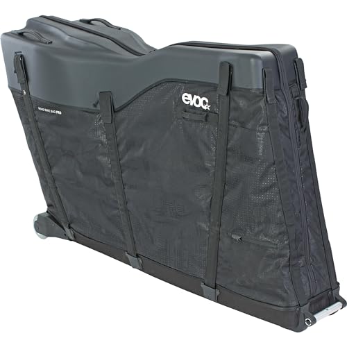 EVOC ROAD BIKE BAG PRO Fahrrad Transporttasche, (Transporttasche für Rennrad & Triathlonrad, geeignet für das Fliegen inklusive ROAD BIKE STAND, 300 l, max. Radstand 112 cm), Schwarz von EVOC