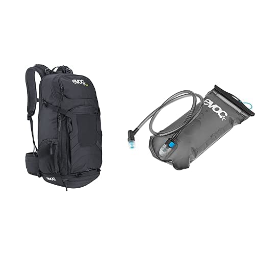EVOC Rucksack FR Tour Backpack HYDRATION BLADDER 1,5 Trinkblase für den Rucksack (Größe: 58 x 27 x 19 cm, 30 Liter, Rückenprotekto, ergonomischer Hüftgurt) Schwarz/Carbon Grau von EVOC