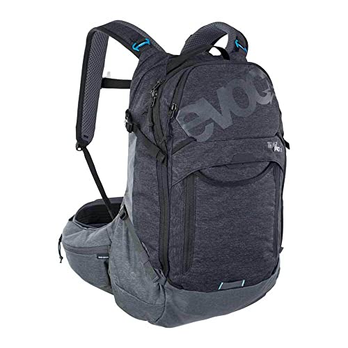 EVOC TRAIL PRO 10l Rucksack für Trailriding & Renneinsätze, Backpack (leichter Fahrradrucksack, LITESHIELD PLUS Rückenprotektor, 3l Trinkblasenfach, Größe: S/M), Schwarz / Carbon Grau von EVOC