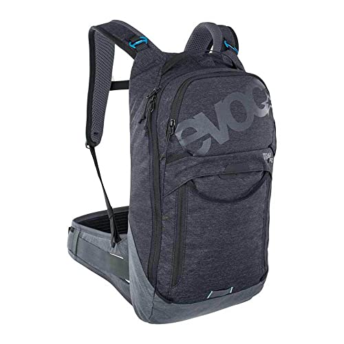 EVOC TRAIL PRO 10l Rucksack für Trailriding & Renneinsätze, Backpack (leichter Fahrradrucksack, LITESHIELD PLUS Rückenprotektor, 3l Trinkblasenfach, Größe: L/XL), Schwarz / Carbon Grau von EVOC