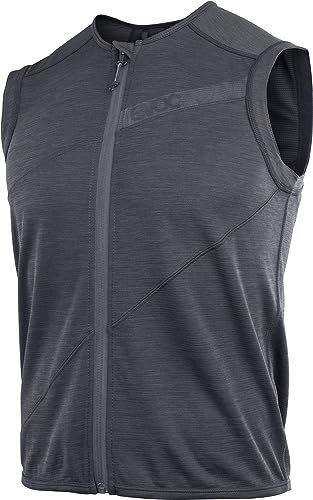 EVOC PROTECTOR VEST LITE MEN, Protektorenweste (LITESHIELD FLEX Rückenprotektor, S.Café(R) Polyester-Jersey, AIRO FLEX Hüftgurt, maschinenwaschbares Fahrradzubehör, Größe: M), Schwarz von EVOC