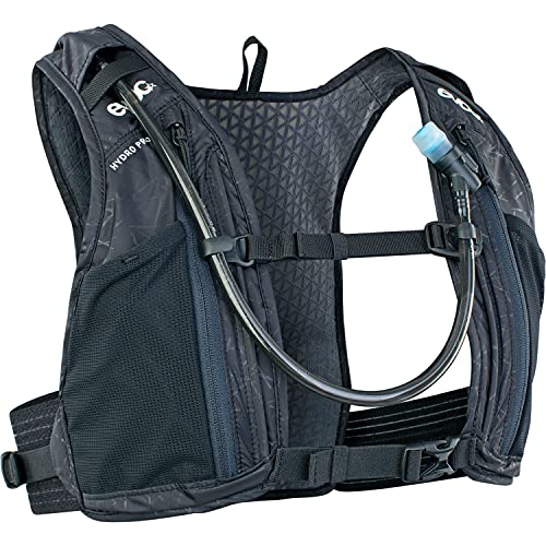 EVOC Hydro PRO 3 + 1,5l Hydration Bladder Trinkrucksack, Rucksack mit Trinkblase (extraleichter Backpack, Zwei Nutrition COMPARTMENTS, Wanderrucksack mit Brustgurt-Taschen), Schwarz von EVOC