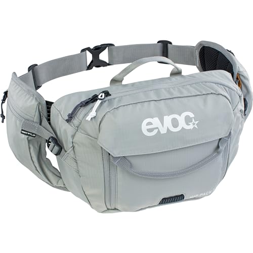 EVOC Unisex Evoc 3 and Pro Waist Bag Bum Bag for Bike Tours & Trails HIP PACK, Steingrau, inkl. 1,5l Trinkblase EU von EVOC