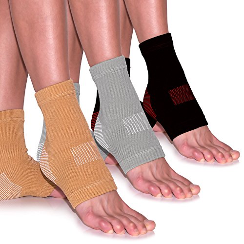 EVOLUXO Fußgelenk-Bandage Fussbandage zur Schmerzlinderung Kompressionssocken Sportbandage Grau (1 Stück) von EVOLUXO