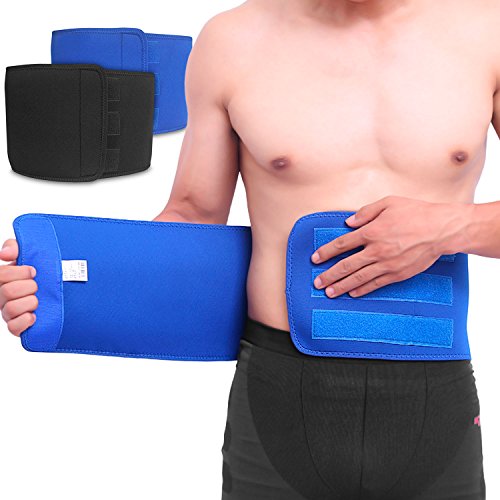 EVOLUXO Neopren Bauchweggürtel Fitnessgürtel mit Klettverschluss Schwitzgürtel für Männer und Frauen - Blau L von EVOLUXO