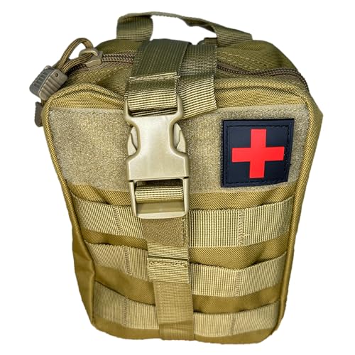 EVS SAFETY Praktische Tasche, Erste Hilfe, Taktische Tasche für Polizei, Security oder für Camping, Jagd, Wandern in fünf Farben (Khaki) von EVS SAFETY