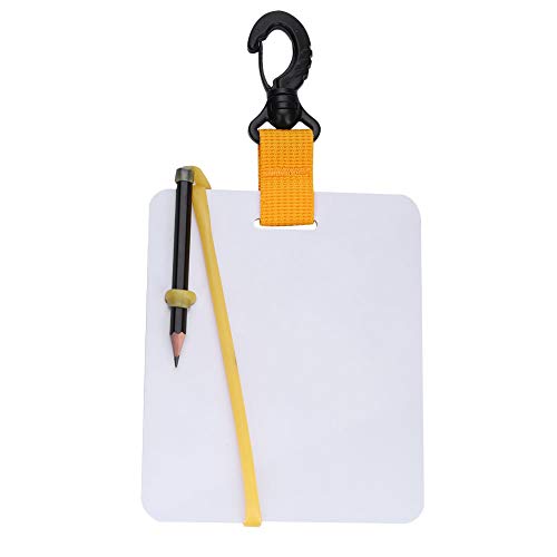 EVTSCAN Scuba Diving Writing Slate 6 x 5 Zoll, mit Bleistift und Schnellverschluss, für die Unterwasserkommunikation, hellweiße Farbe, tragbare Tauchtafel für Notizen von EVTSCAN