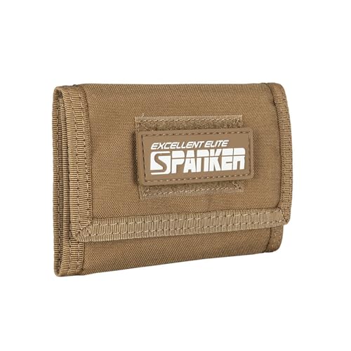 EXCELLENT ELITE SPANKER Dreifach gefaltete Nylon-Geldbörse für Herren, Ausweishalter, Taktische Militär-Geldbörse mit Münzfach, Outdoor-Geldbörse(Braun) von EXCELLENT ELITE SPANKER