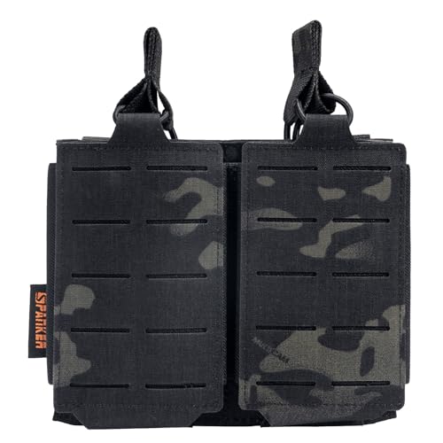 EXCELLENT ELITE SPANKER Nylon Einzel/Doppel/Dreifach Magazintaschenhalter, Molle Mag Pouch für M4/M16/AR/AK Gewehrmagazine (Double, MCB) von EXCELLENT ELITE SPANKER