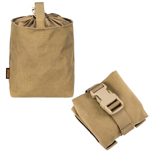 EXCELLENT ELITE SPANKER Outdoor Taktisch Molle Dump Faltbeutel Drawstring Magazine Dump Beutel(Braun) von EXCELLENT ELITE SPANKER