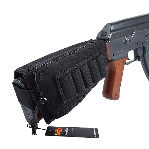 EXCELLENT ELITE SPANKER Tactical Buttstock Shotgun Rifle Shell Holder for Cheek Rest Ammo Holder Pouch(Schwarz) von EXCELLENT ELITE SPANKER