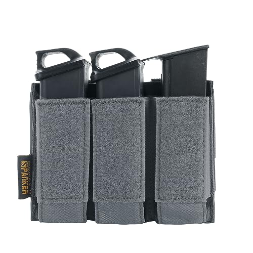 EXCELLENT ELITE SPANKER Taktisch Magazintasche mit Offenem Double/Triple Pistol Magazintasche(Triple-Grau) von EXCELLENT ELITE SPANKER