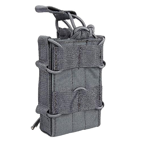 EXCELLENT ELITE SPANKER Taktische Molle Einzel/Doppel Magazintasche mit offenem für M4 M14 M16 AR15 G36 Magazine Pouch(Grau) von EXCELLENT ELITE SPANKER