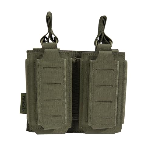 EXCELLENT ELITE SPANKER Taktische Molle Gewehrmagazin Taschen und Pistolenmagazintaschen für M4 M14 M16 AK AR Elastisch verstellbare Nylon Magazintasche(Doppelter,RGN) von EXCELLENT ELITE SPANKER