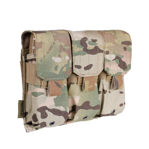 EXCELLENT ELITE SPANKER Taktischer Molle Einzel/Doppel/Dreifach Mag Pouch für M4 M14 M16 AR15 AR10 G36 Magazintasche Fasst 2 Magazine（Dreifach,Multicam von EXCELLENT ELITE SPANKER