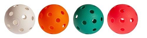 Floorball & Unihockey Ball 4er Set | Exel Precision F-Liiga | Farbe: Color Mix | Wettkampfball + Trainingsball mit IFF Zertifikat für geprüfte Qualität von EXEL