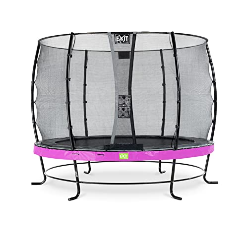 EXIT Toys Elegant Rundes Trampolin - Extra starker und Stabiler Rahmen - Mit Economy Sicherheitsnetz & Fußschutzsystem - Rostfrei - Wasserbeständig - Einfache Montage - ø305cm - Lila von EXIT TOYS