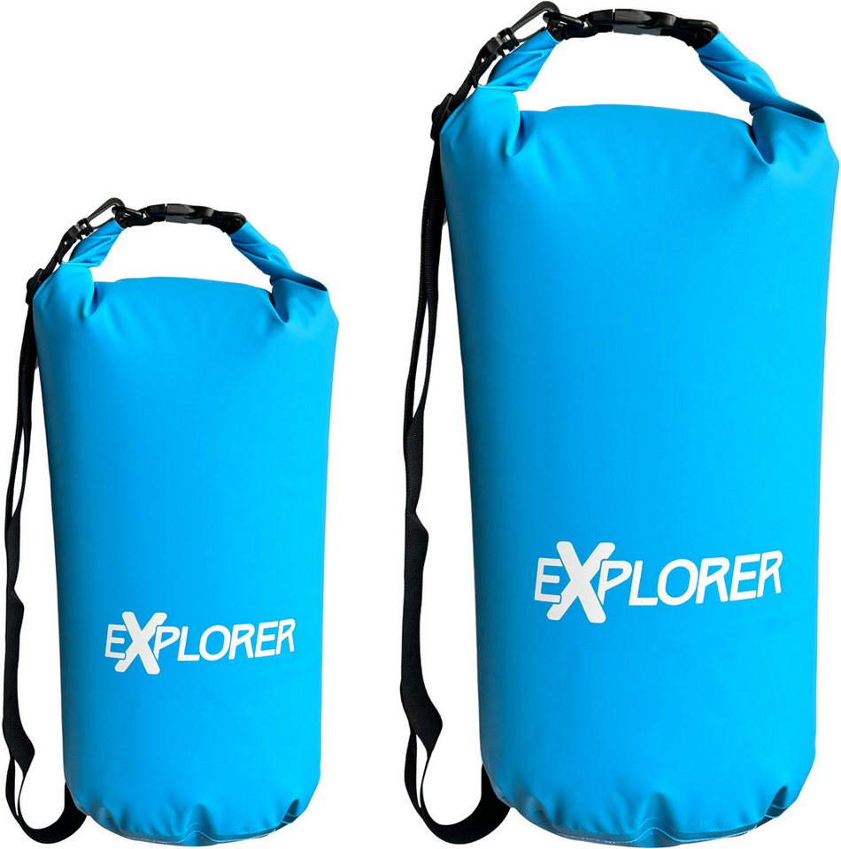 EXPLORER Aufbewahrungstasche Packsack Rollsack 10 L / 20 L wasserdicht, mit Schultergurt (Packung), Rolltop Tasche für Sup Camping Kajak Wandern Angeln Bootfahren Rafting von EXPLORER
