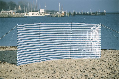 EXPLORER Windschutz PE 400x135cm mit Abspannleinen und Erdnägeln Stahl Strand Garten Sichtschutz Strandmuschel Outdoor von EXPLORER