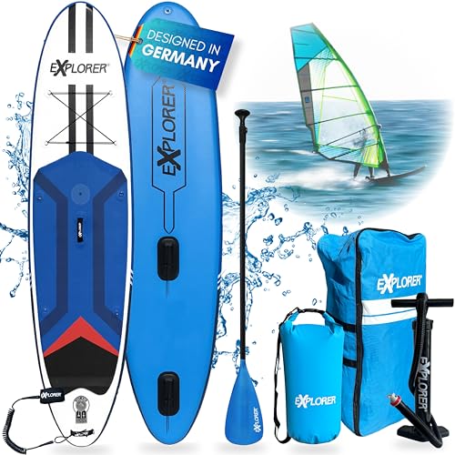 𝗘𝗫𝗣𝗟𝗢𝗥𝗘𝗥 Windsurf 11.6 SUP Fusion Stand Up Paddling Board bis 180kg Komplettset mit Alu-Paddel, Rucksack, Pumpe, Finne und Flickenset… von EXPLORER