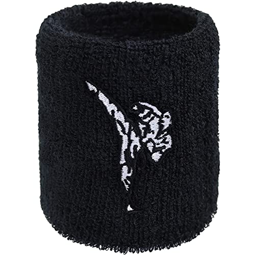 Karate Schweissband Exclusive Ninja Stickerei Schweißband Martial Arts Bestickt & Absorbierendes Frottee | Fitness Wristband Geschenk Kampfsport Schweiß-Armband von EXPRESS-STICKEREI