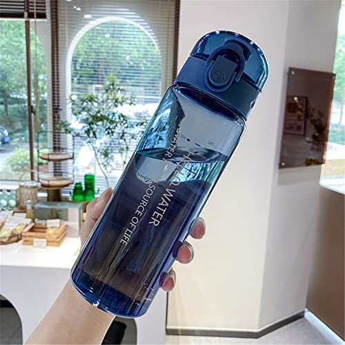 EXQULEG Wasserflasche 780ML BPA-frei,Sport-Trinkflasche mit Zeitmarkierungen, Sportflasche auslaufsicher,Hydration Wasserflasche für Sport, Fahrrad, Baby, Kinder (Blau) von EXQULEG