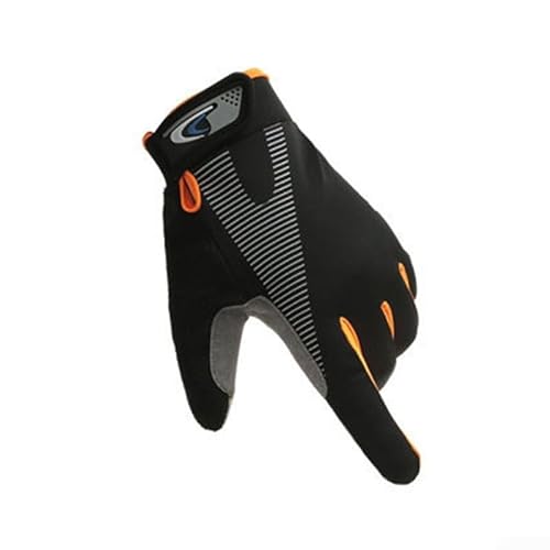 EXTRWORY Vollfinger-Touchscreen-Handschuhe, Outdoor-Sport, Klettern, rutschfest, für Damen und Herren (Größe XL, Orange) von EXTRWORY