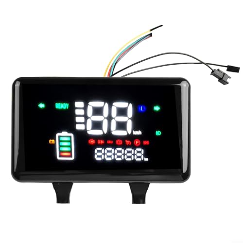 LCD-Display für Elektrofahrrad, Roller, 48 V, 72 V, einfache Installation, Schwarz (mit Windschutzscheibe) von EXTRWORY