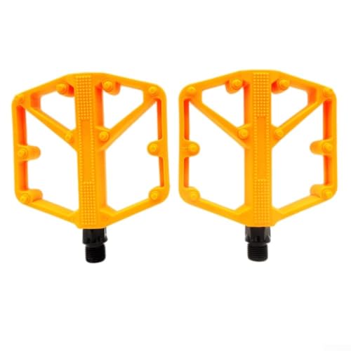 Rennrad-Pedal aus Aluminiumlegierung, DU-Kugellager, rutschfestes Lauffläche, langlebig (orange) von EXTRWORY