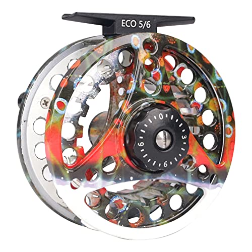 Fliegenfischerrolle Eco Fly Fishing Reel Aluminiumdruckguss Körper Arbor Disc Drag Multicolor Mehrere Gewichte(ECO Reel (Brook Trout),3/4 Weight) von EYRMQWJPC