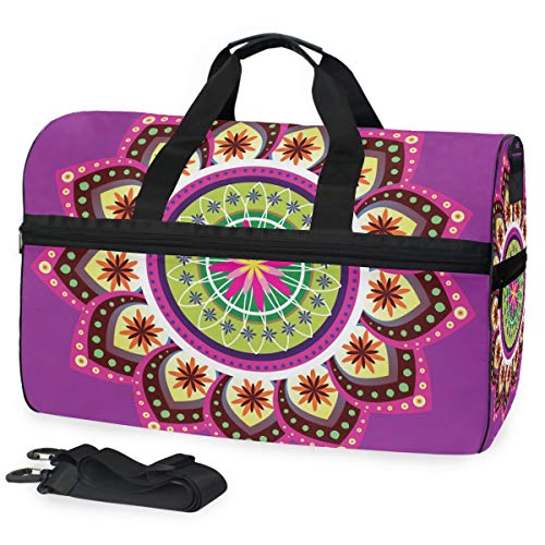 EZIOLY Hippie Henna Reisetasche mit Blumenmuster für Damen und Herren von EZIOLY