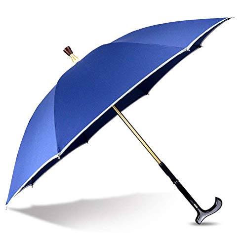 Regenschirm für Krücken, Langer Griff, trennbarer Regenschirm, multifunktional, verstärkt, rutschfest, Trekkingstock, ältere Krücke, Bergsteigerhilfe, Gehstock (weiß). von EZKLRWGF