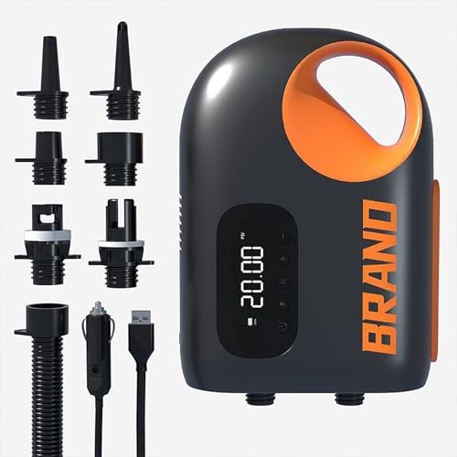 EagerMinds Elektrische Pumpe, Hochdruck, 20 PSI, Akku, LED, Aufblasbar & Ablassbar, für SUP, Matratze, Boote, Zelt von EagerMinds