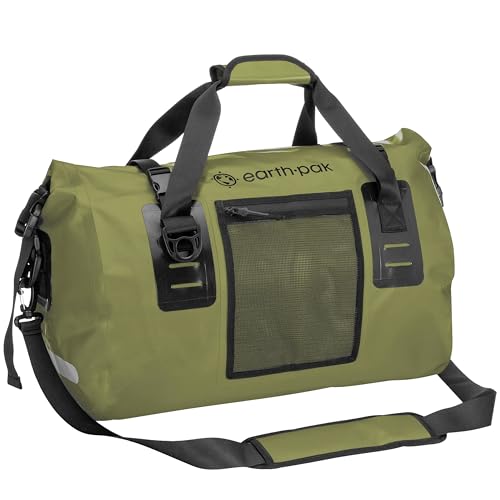 Earth Pak Wasserfeste Reisetasche- Hochwertige Duffel Bag Größen 50L / 70L - Ideal als Reisetasche, Segeltasche, Fitnesstasche oder Expeditionstasche (Grün, 90L) von Earth Pak