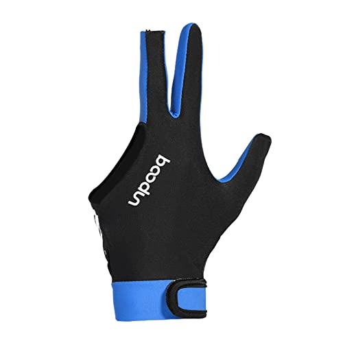 Easnea Billard-Handschuhe mit 3 Fingern, Billard-Handschuh, Pool-Queue-Handschuhe, Spandex-Stoff für linke oder rechte Hand, Herren Damen Blau L, (NFL04829) von Easnea