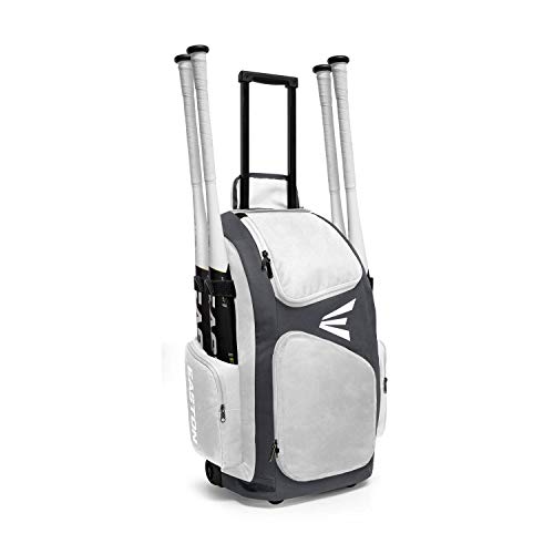 Easton Travelers Baseballtasche mit Rollen, Herren, Travleler Stand Up Baseball Wheeled Bag, weiß, 24.5" H x 18" W x 11" D von Easton