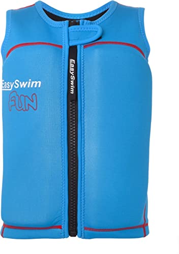 EasySwim - UV-Schwimmweste für Kinder - Fun - Blau - Größe S: 13-17kg (Brustumfang max. 52 cm, Länge der Schwimmweste 37 cm) von EasySwim