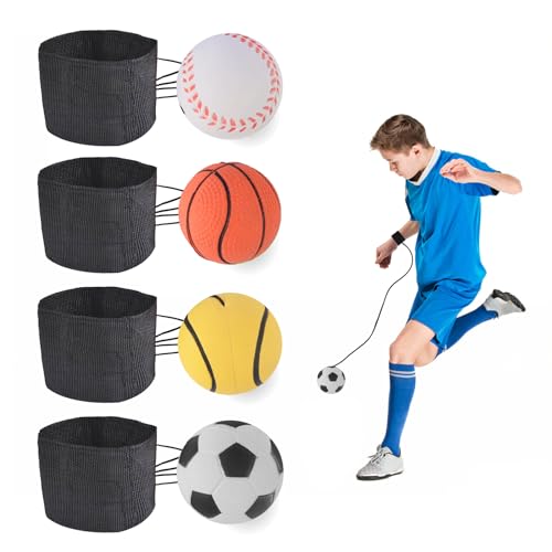 EclipseGuard 4 Stücke Springball mit Schnur, Ball mit Schnur, Wrist Rebound Balls, Handtrainer Unterarmtrainer, Originals Balls on Elastic Rope Reduzierung von Verspannungen & Schmerzen von EclipseGuard