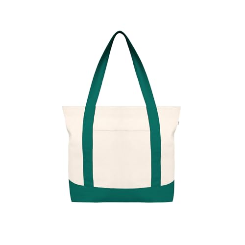 Ecoright Große Canvas Tote Bag Für Frauen Mit Reißverschluss & Innentasche, 100% Bio-baumwolle Reisenthel Shopper von Eco Right