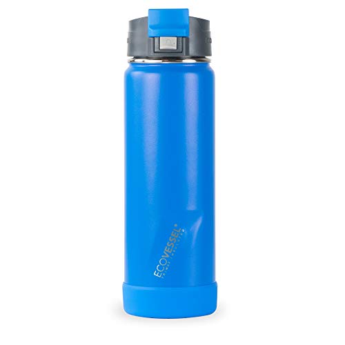 EcoVessel 's Perk-20oz (591ml) Vakuum-isolierte Trinkflasche, Hudson Blau, 20oz von EcoVessel