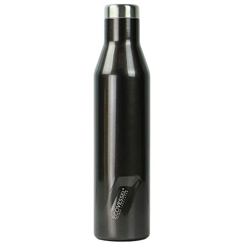 EcoVessel's Aspen Tri Max vakuumisolierte Wasser- und Weinflasche aus Edelstahl, Grey Smoke, 750 ml von EcoVessel