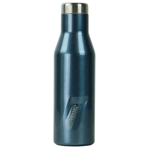 EcoVessels vakuumisolierte Wasser- und Weinflasche Aspen Tri Max aus Edelstahl, Blue Moon, 473 ml von EcoVessel