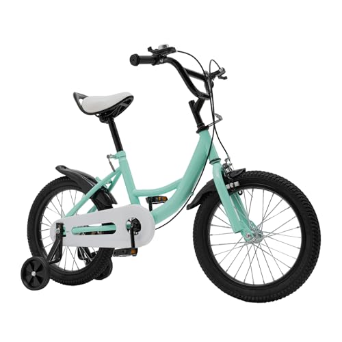 Ecoggeder 16-Zoll-Fahrrad Verstellbare Sitze Kinderfahrrad für 5-8 Jahre Kinderfahrrad 3 Rad Fahrrad für Kinder mit Einer Körpergröße von 105 cm bis 135 cm Geeignet (Grün) von Ecoggeder