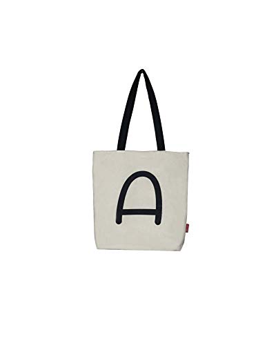Hello-Bags. Canvas-Einkaufstasche. Außen: 100 % Baumwolle. Inklusive Reißverschluss, Futter und Innentasche. Verpackt in einem KRAFT Geschenkumschlag. Modell: „A“. Farbe: Ecru / Schwarz. von hello-bags
