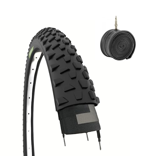 Reifen 26 x 2.10 (54-559) + schwarze Reifenschlauch aus Gummi für Mountainbike 26 Zoll von Ecovelò