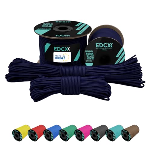 EdcX 2 mm Nylon Paracord 275 (15, 30, 50 and 100 m)– 100% Nylon Rope, 3-Strand Cord, Nylon Cord 2 mm in Many Colours (Navy Blue, 30 m) von EdcX