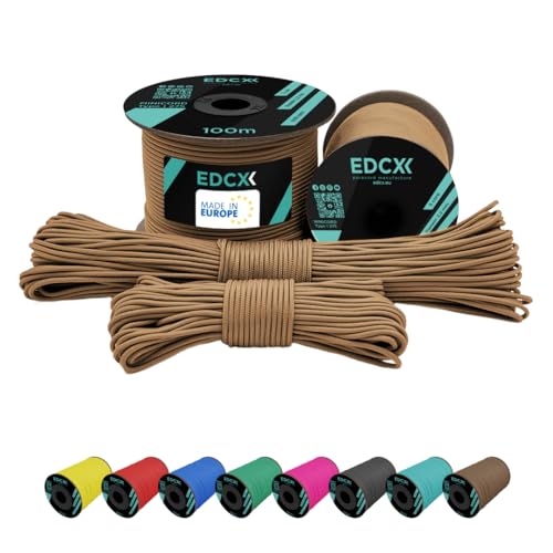 EdcX 2 mm Nylon Paracord 275 (15, 30, 50 and 100 m)– 100% Nylon Rope, 3-Strand Cord, Nylon Cord 2 mm in Many Colours (Tan, 15 m) von EdcX