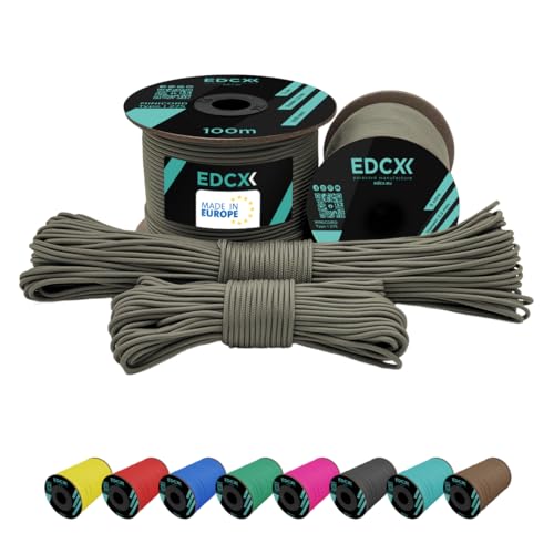 EdcX 2 mm Nylon Paracord 275 (15, 30, 50 and 100 m)– 100% Nylon Rope, 3-Strand Cord, Nylon Cord 2 mm in Many Colours (Dark Grey, 30 m) von EdcX